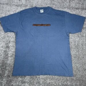 Old Navy T-Shirt Men's‎ Medium Blue Surplus Short Sleeve Crew Neck Y2K Vintage